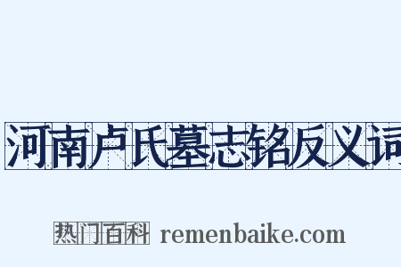 河南卢氏墓志铭反义词是什么意思的图片